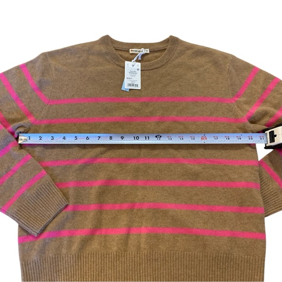 Marine Layer NEW NWT Women’s M Harper Camel / Pink Striped Cashmere Sweater - Picture 6 of 12